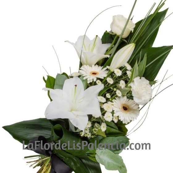 ramo funerario blanco para difuntos
